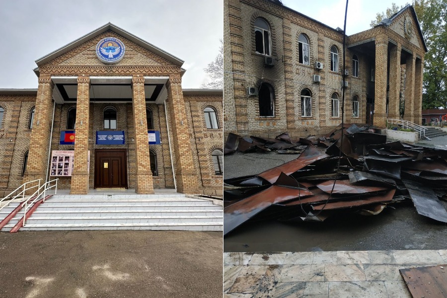 Сузак айыл өкмөтүнүн имаратын атайылап өрттөгөндөр камалды