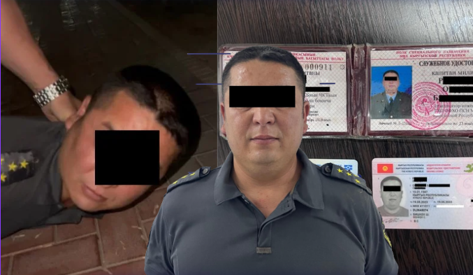 Бишкекте кызды бетке чаап жаткан милиция кармалды