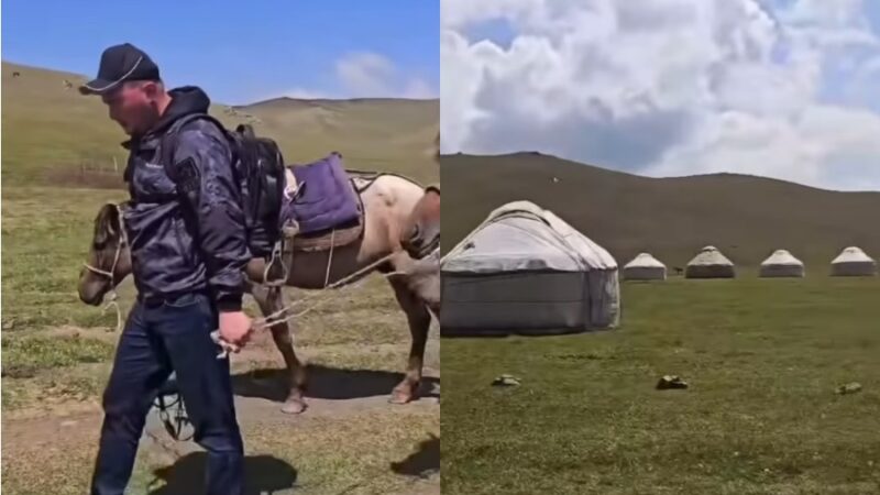 Балыкчынын экс-мэри эми Соң-Көлдү ат менен кыдырууда