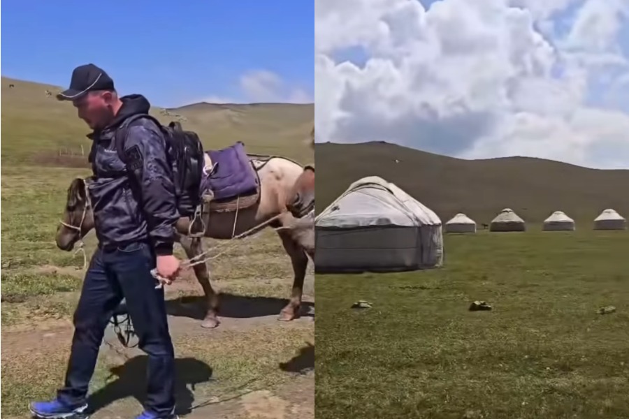 Балыкчынын экс-мэри эми Соң-Көлдү ат менен кыдырууда