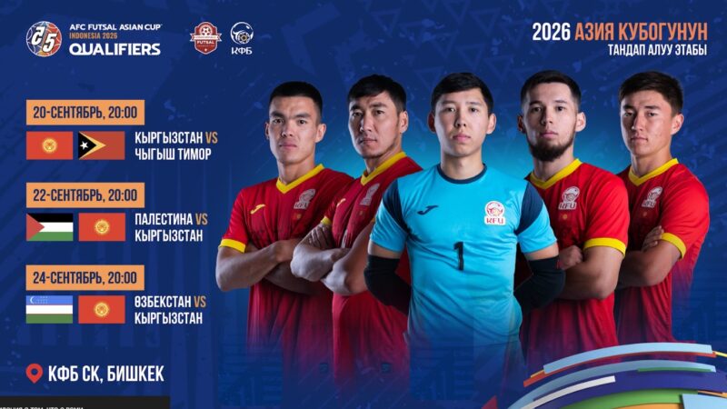 Азия Кубогу — 2026. Футзал боюнча улуттук курама тандоо оюндарында жүрүшүн баштайт