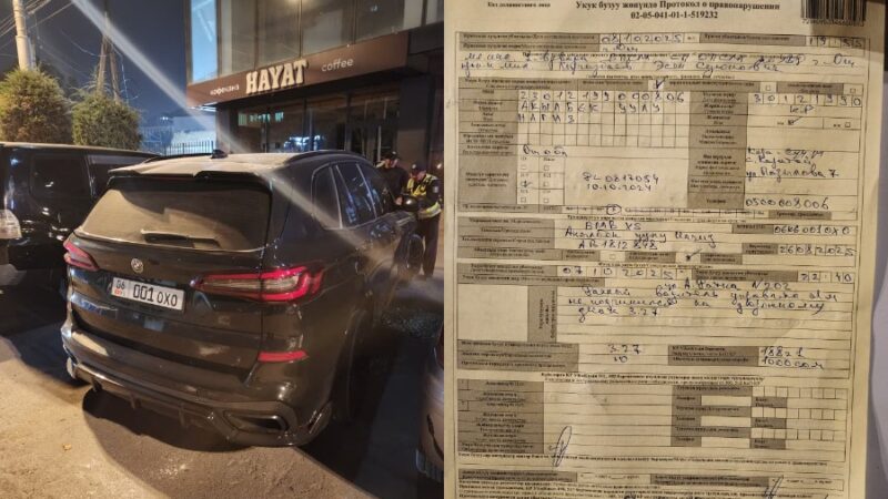 Ошто бизнесмен досунун формасына «жамынып» жол эрежесин бузган