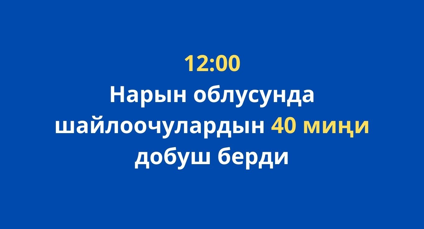 Нарын облусунда 12:00гө карата шайлоочулардын 40 миңи добуш берди