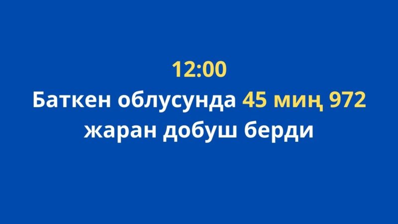 Баткен облусунда саат 12:00гө карата 45 миң 972 жаран добуш берди