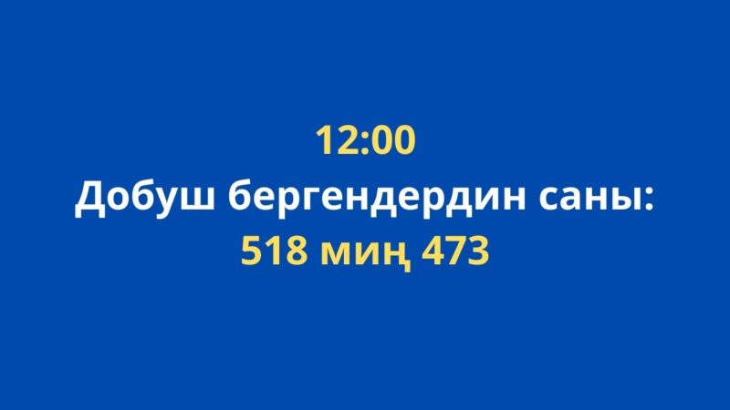 Саат 12:00гө карата 518 миң 473 жаран добуш берди