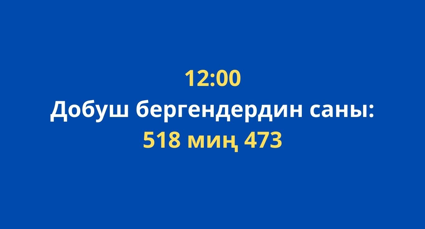 Саат 12:00гө карата 518 миң 473 жаран добуш берди