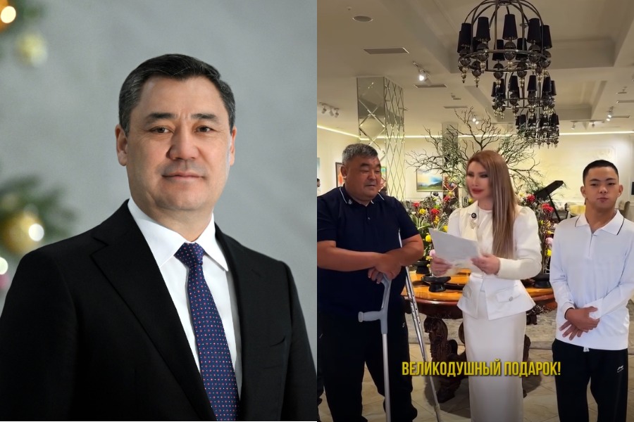 Өмүр бою ыразымын… Садыр Жапаров жалгыз бой атага батир белек кылды (ВИДЕО)