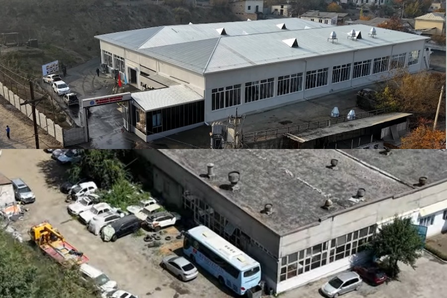 Ош шаарынын мэриясынын автогаражы таанылгыс болуп өзгөрдү (ВИДЕО)