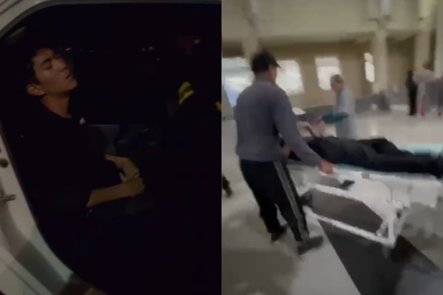 Кайгуул кызматкерлери эс-учун жоготкон жаранды ооруканага жеткиришти (ВИДЕО)