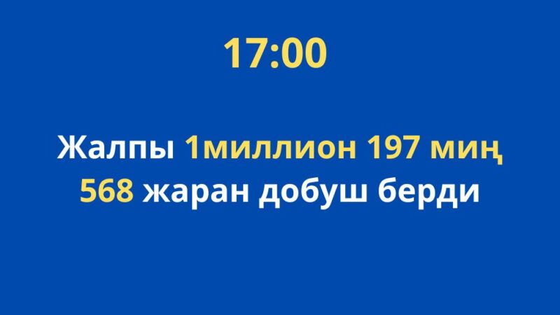 Саат 17:00гө карата 1 млн 197 миң 568 шайлоочу добушун берди