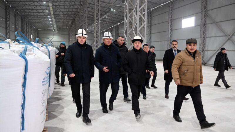 Садыр Жапаров Чүйдөгү балыктар үчүн тоют өндүрүүчү заводдун иш шарттары менен таанышты