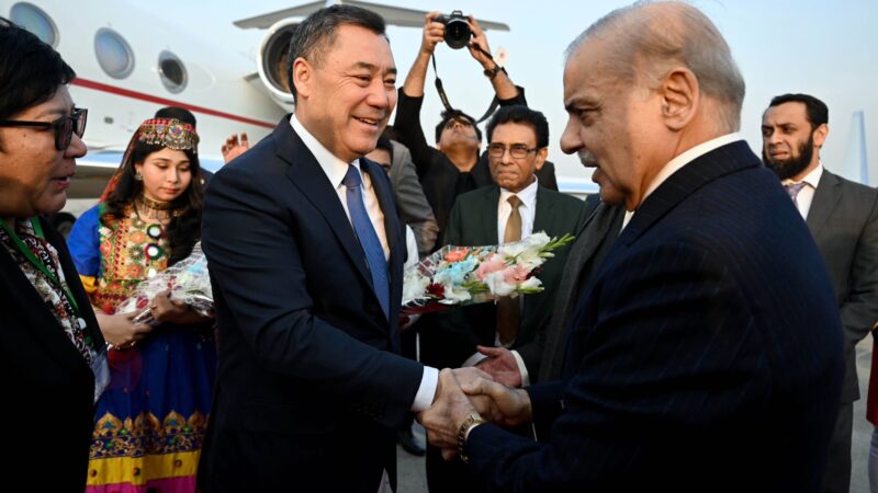 Президент Садыр Жапаровду Пакистандын президенти Асиф Али Зардари тосуп алды