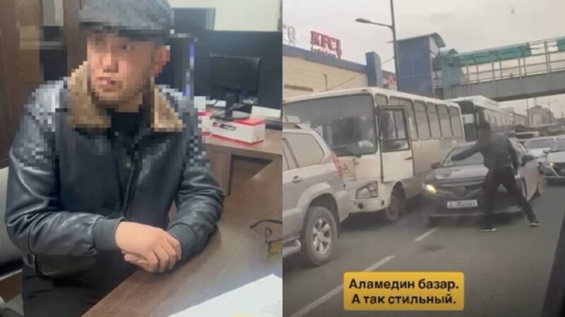 Бишкекте жол тыгынын жараткан айдоочу кармалды