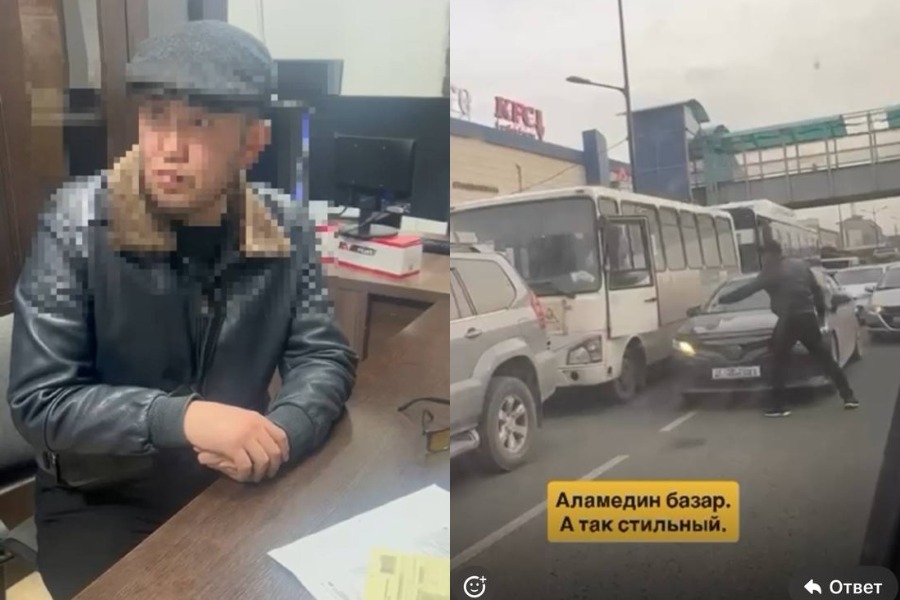 Бишкекте жол тыгынын жараткан айдоочу кармалды