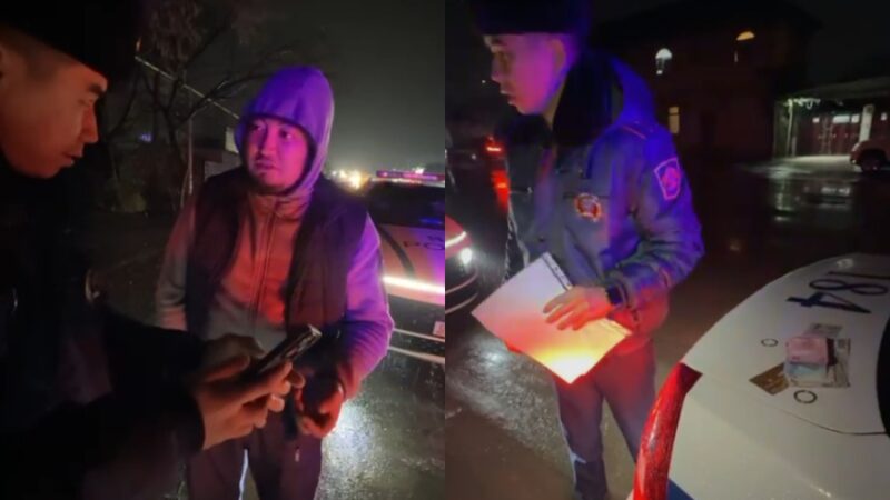 Акча сунуштап… Бишкекте мас абалында унаа башкарган айдоочу кармалды (ВИДЕО)