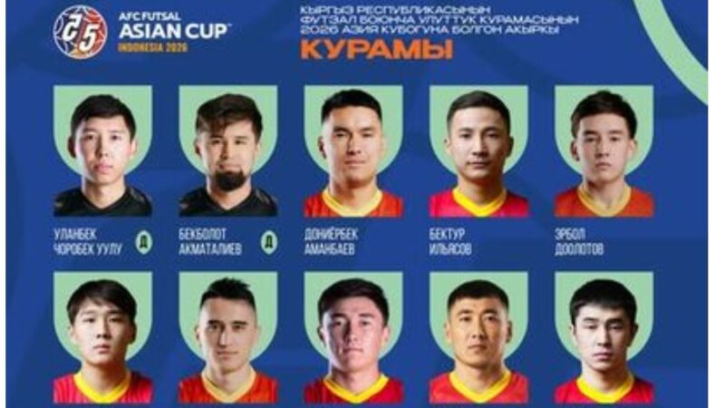 Азия Кубогу −2026: Бүгүн Кыргызстандын футзал курамасы Ирак менен беттешет