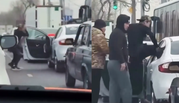 Уруп, тээп… Бишкекте айдоочулар жолдо мушташа кетишти