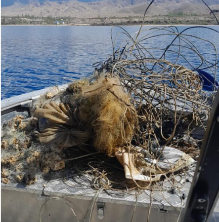Ысык-Көл акваториясында 800 метр тор жана 150 кг таштанды чыгарылды