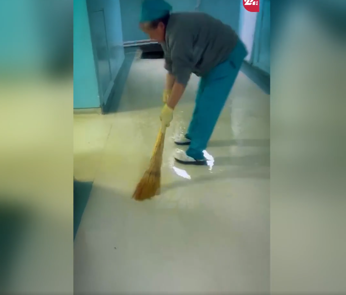 Бишкектеги Улуттук госпиталдын бир бөлүмүн суу каптады (ВИДЕО)