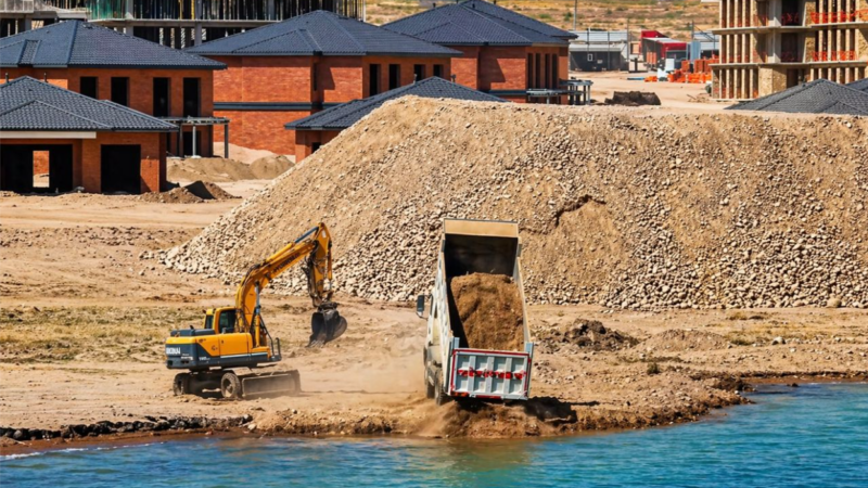 Ысык-Көлгө топурак төгүлүп жаткан видео боюнча министрлик түшүндүрмө берди