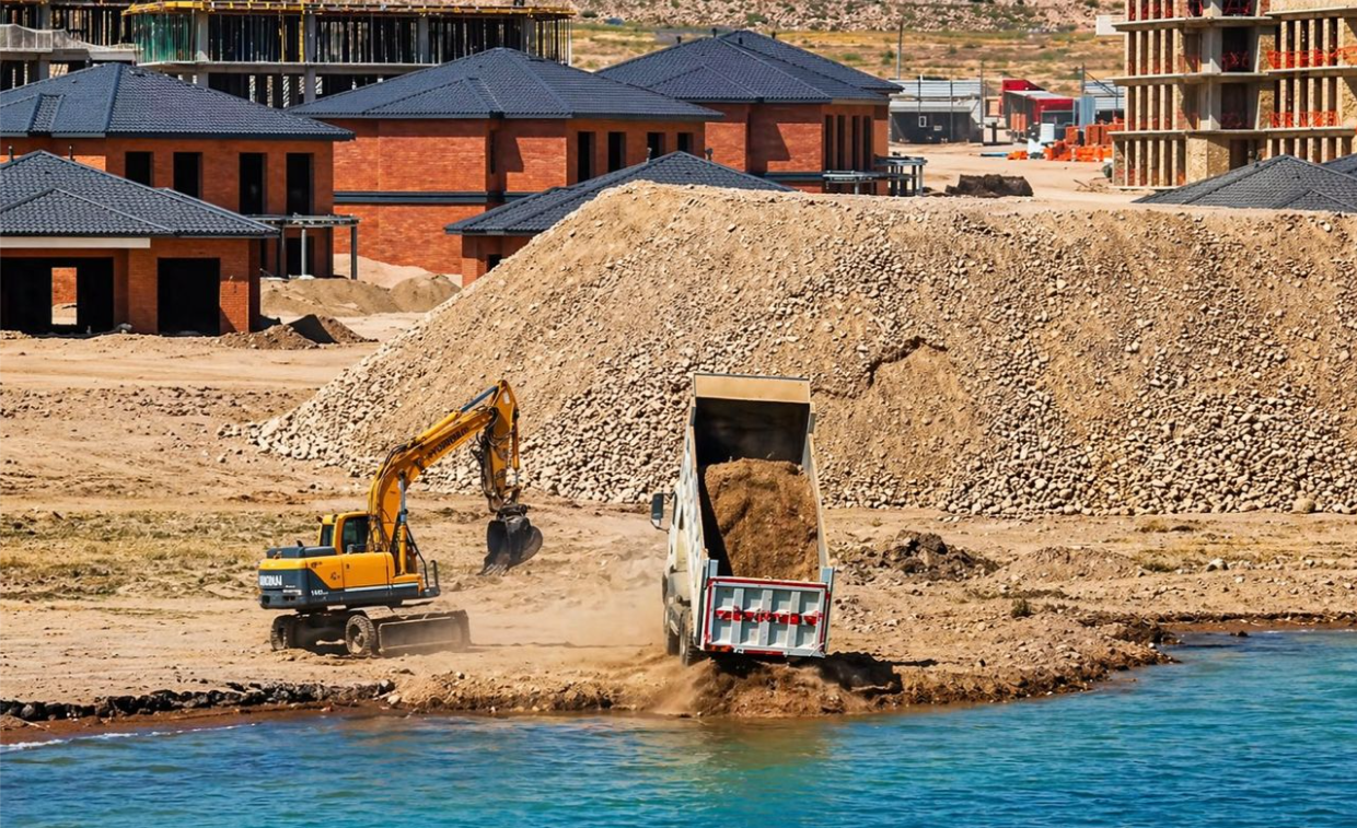 Ысык-Көлгө топурак төгүлүп жаткан видео боюнча министрлик түшүндүрмө берди