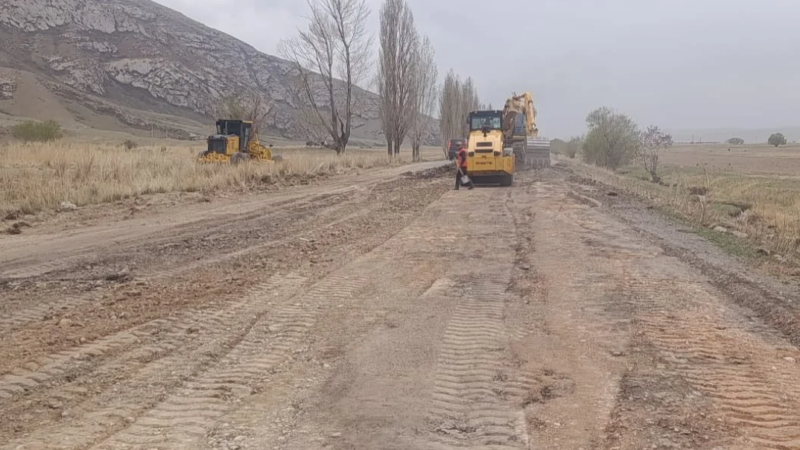Нарын – Баетов жолунун 120 чакырымына асфальт төшөлүүдө