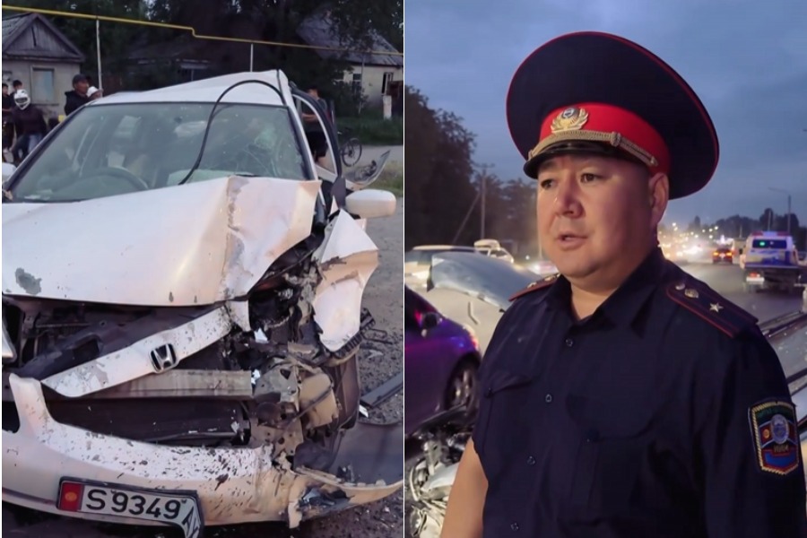 Автобус менен эки жеңил унаа кагышып, 6 адам жабыркады