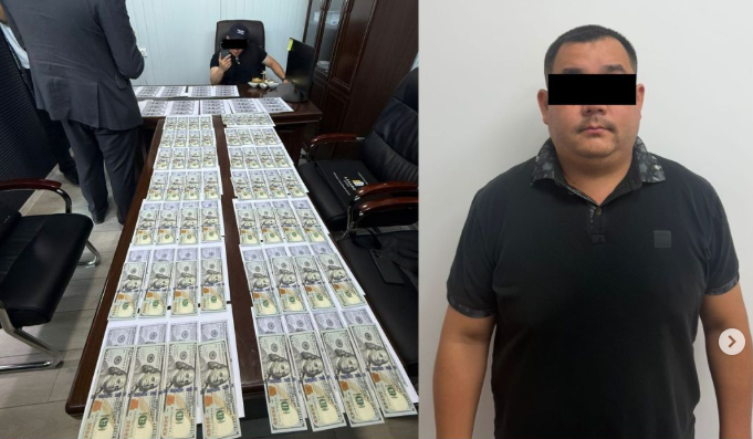 Шуурудай тизилген акчалар… Жактоочу 15 миң доллар пара алып жатканда кармалды