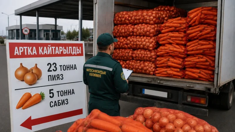 Өзбекстандан келген 28 тонна жашылча артка кайтарылды
