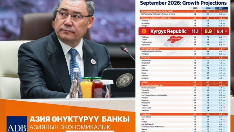 Кыргызстандын экономикасы 2027-жылы 8,4 пайызга өсүшү күтүлүүдө